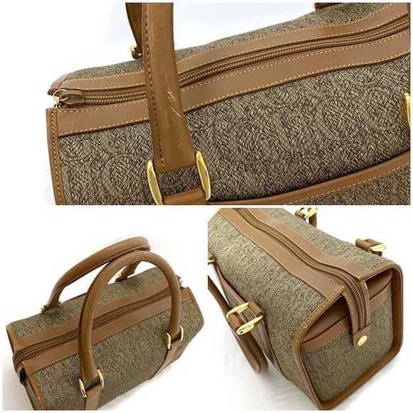 Gucci Mini Bag Canvas Leather Gray Camel Brown - Picture 9 of 10